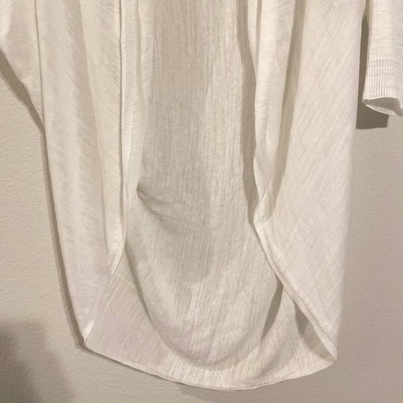 Theory Women's Knit Cardigan Sweater Small White Cocoon Longline Lagenlook - Picture 8 of 14